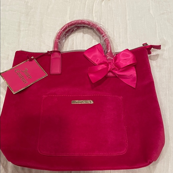 Juicy Couture Hot Pink Velvet Tote with Bow main image 5